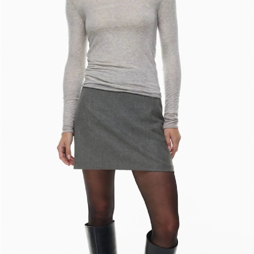 Aritzia Gray A-Line Mini Skirt Work